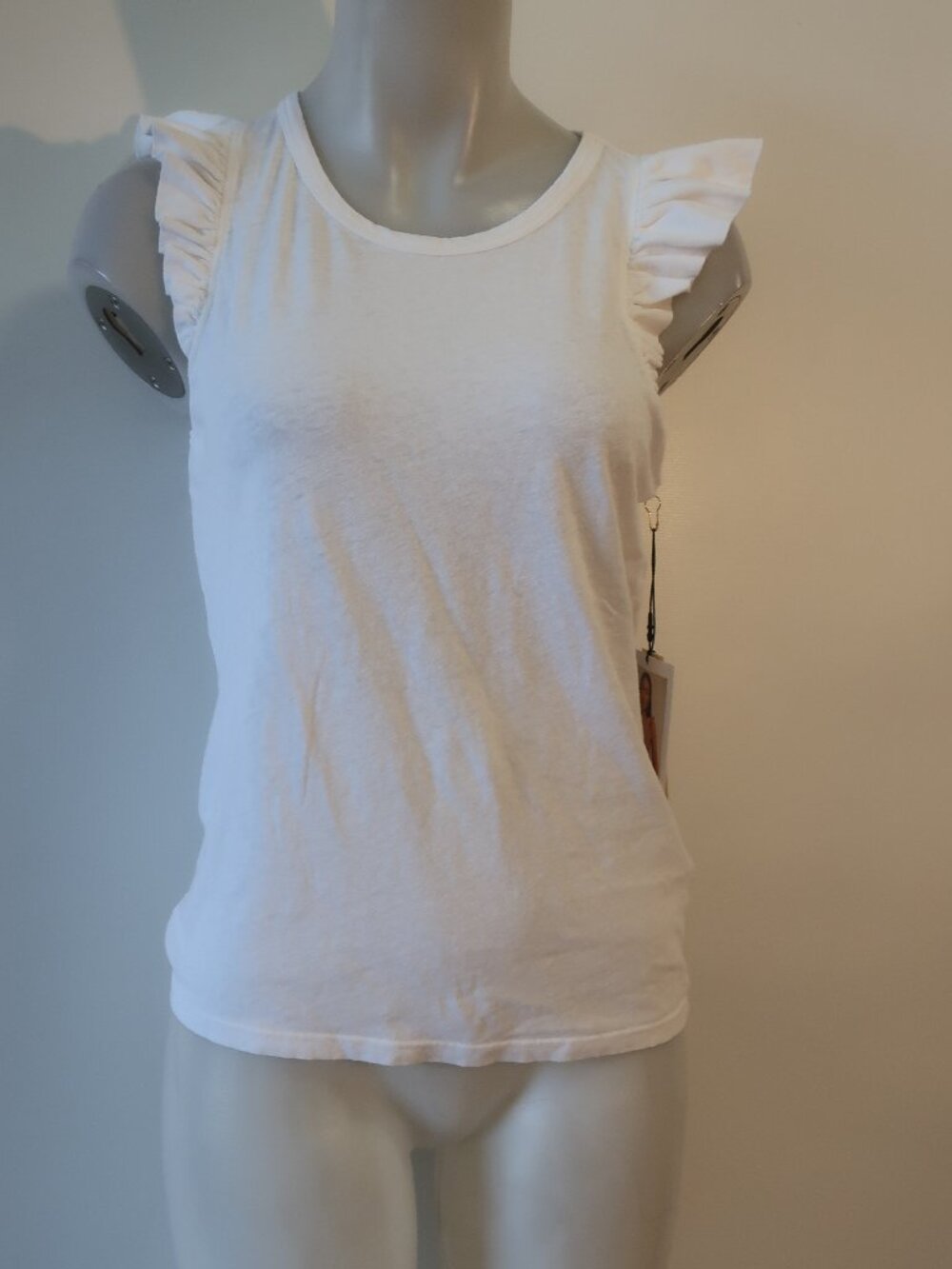 NWT Womens Nation LTD White (Item-162) Gemma Flutter Tank T-Shirt Top M